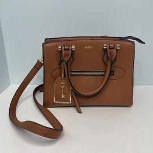 ALDO Shoulder Bag Crossbody Handbag Brown Gold